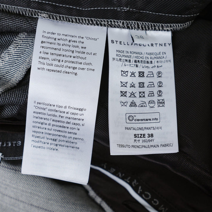 Club21 - Stella McCartney - Pinstripe Cropped Pleated Trousers - PANTS - Grey