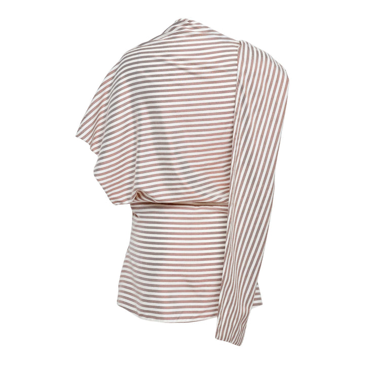 Club21 - Stella McCartney - Silk Stripe Asymmetric Top - WOVEN TOPS - Stripes
