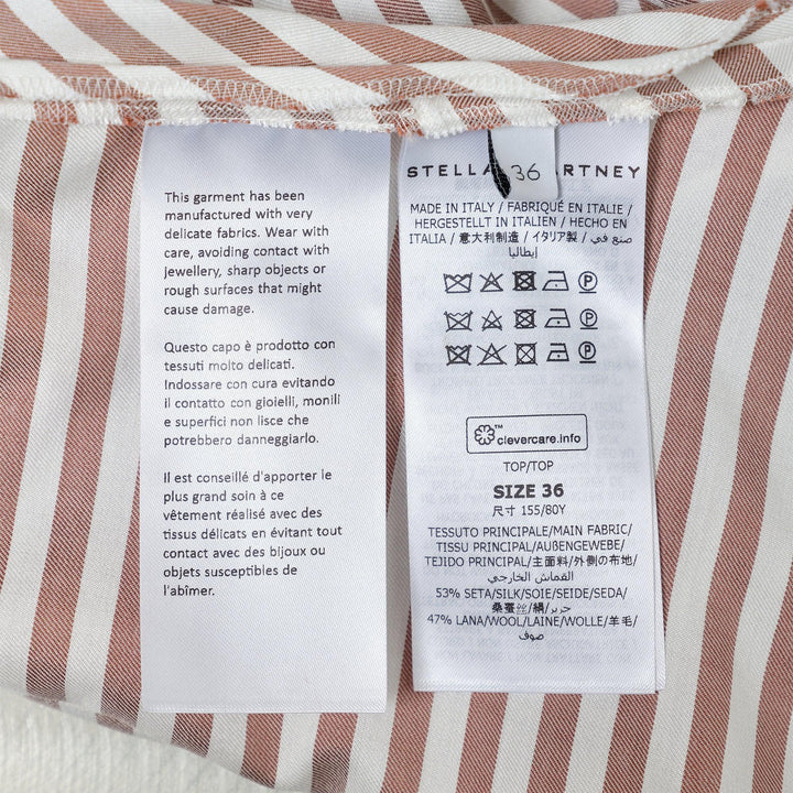Club21 - Stella McCartney - Silk Stripe Asymmetric Top - WOVEN TOPS - Stripes