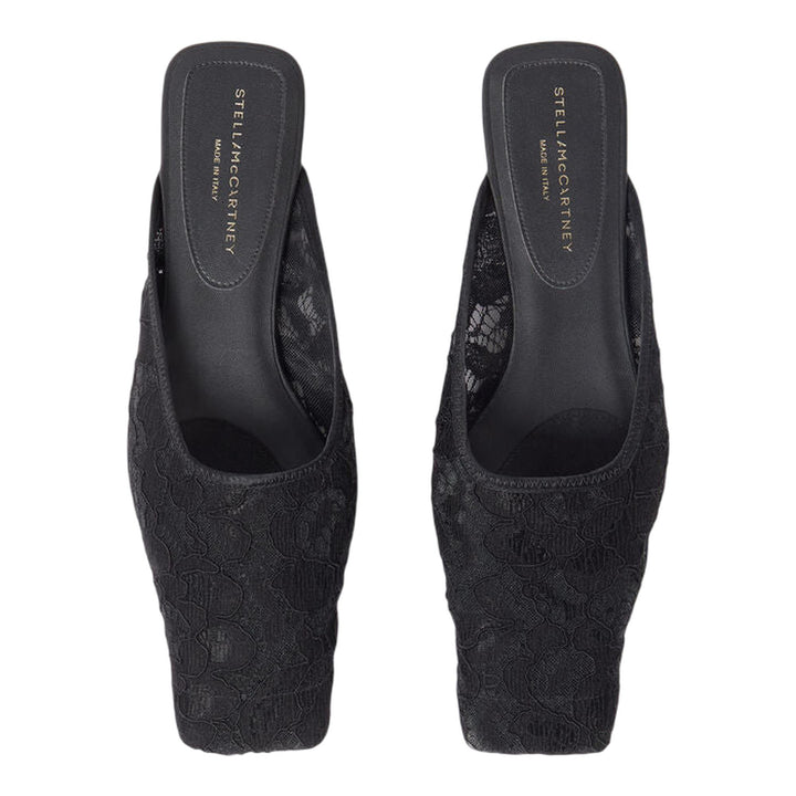 Club21 - Stella McCartney - Slipper Lace On Mesh - FLAT SANDALS - Black