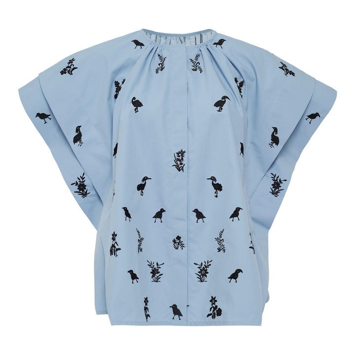 Club21 - Studio 133 Biyan - Embroidered Cotton Top - BLOUSES - Blue