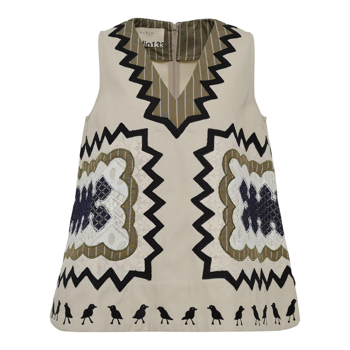 Club21 - Studio 133 Biyan - V-Neck Sleeveless Cotton Mix Top - TANK TOPS - Beige