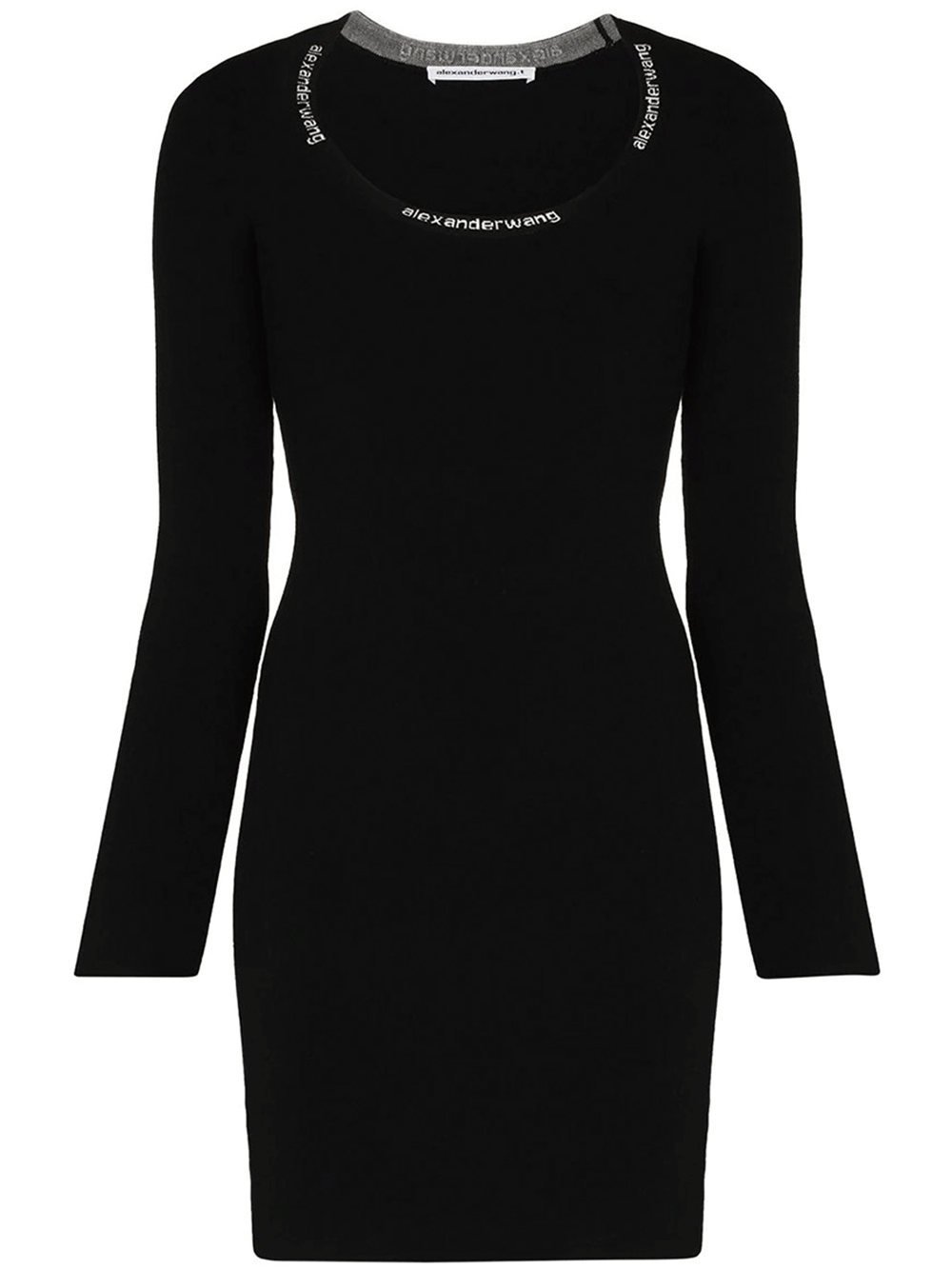 Bodycon Long Sleeve Scoop Neck Dress –