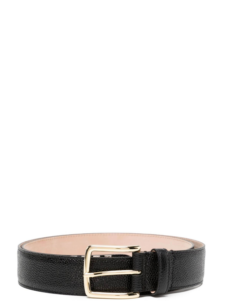 THOM_BROWNE_Black_Pebble_Grain_Leather_4-Bar_Applique_Classic_Belt-Black
