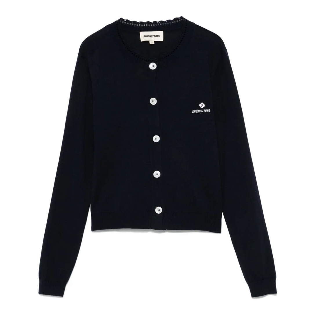 Logo-Stitch Knit Cardigan