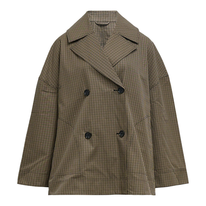 Club21 - TOTEME - Oversized Checked Jacket - COATS - Beige