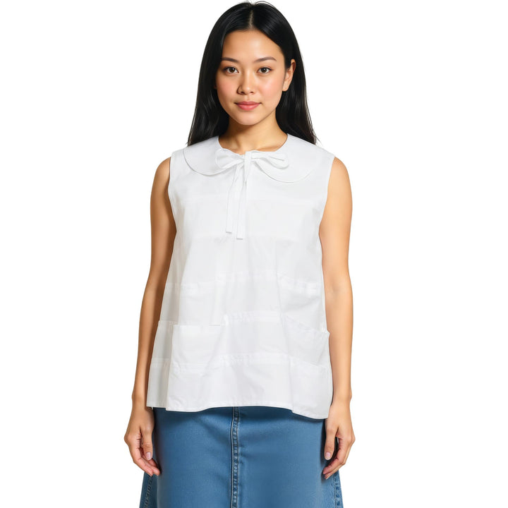 Club21 - Tao - Cotton Broad Top - BLOUSES - White