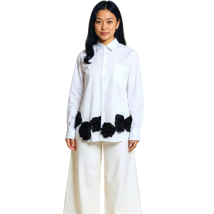 Club21 - Tao - Cotton Broad X Polyester Satin Top - BLOUSES - White