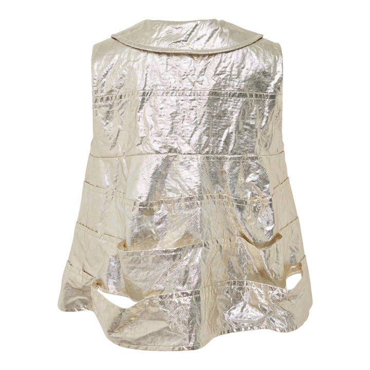 Club21 - Tao - Cotton Twill Foiled Print Top - BLOUSES - Gold