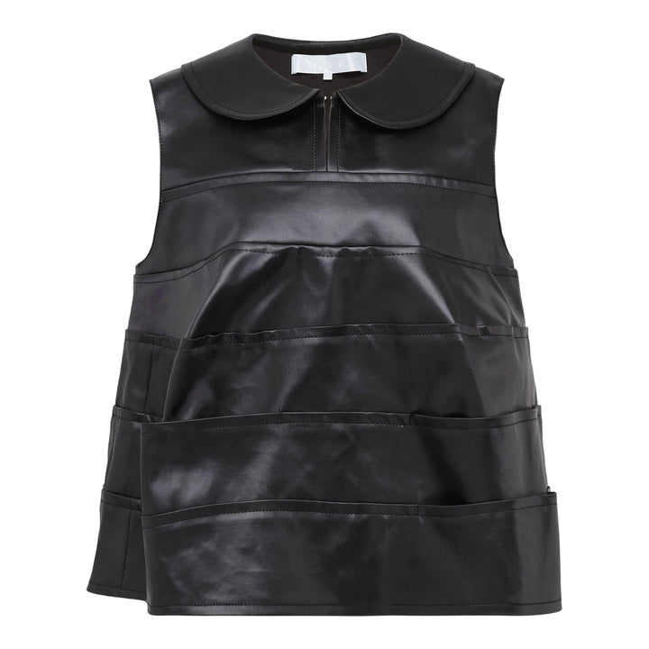 Club21 - Tao - Polyester Satin Chintz Finish Top - BLOUSES - Black