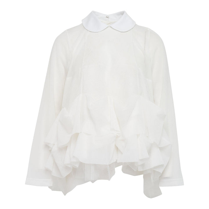 Club21 - Tao - Polyester Tricot X Nylon Tulle Tee - TEES - White