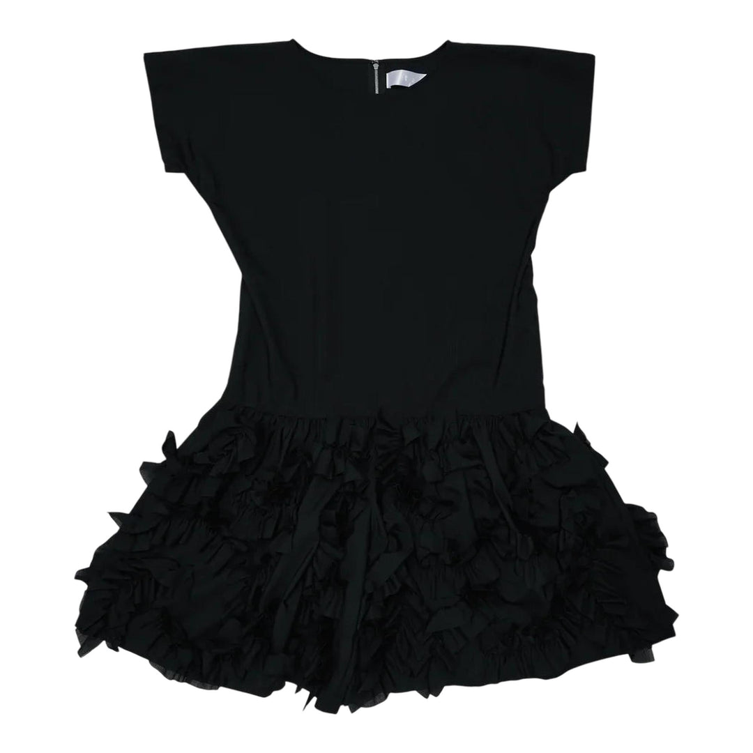 Club21 - Tao - Yarn Dyed Wool Polyester Tropical Dress - WOVEN DRESSES - Black