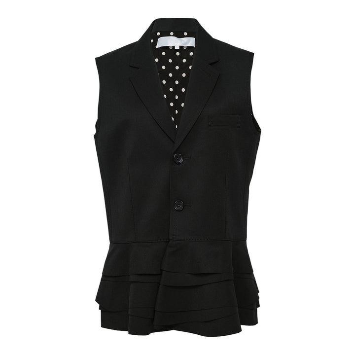 Club21 - Tao - Yarn Dyed Wool Polyester Vest - VESTS - Black