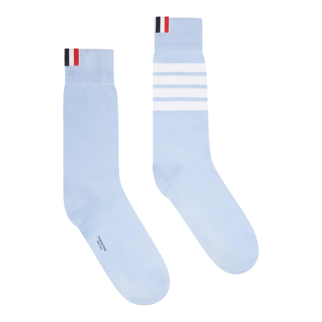 Club21 - Thom Browne - Lightweight Cotton 4-Bar Mid Calf Socks Women - SOCKS - Blue