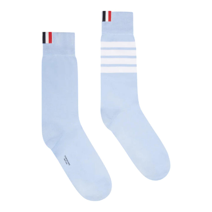 Club21 - Thom Browne - Lightweight Cotton 4-Bar Mid Calf Socks Women - SOCKS - Blue