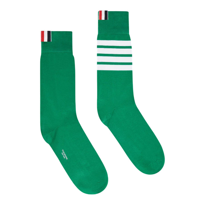 Club21 - Thom Browne - Lightweight Cotton 4-Bar Mid Calf Socks Women - SOCKS - Green