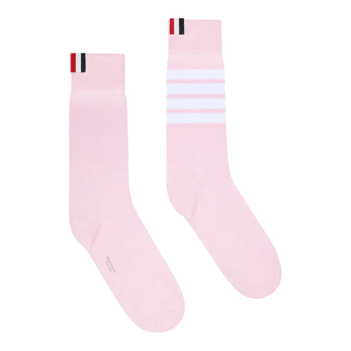 Club21 - Thom Browne - Lightweight Cotton 4-Bar Mid Calf Socks Women - SOCKS - Pink