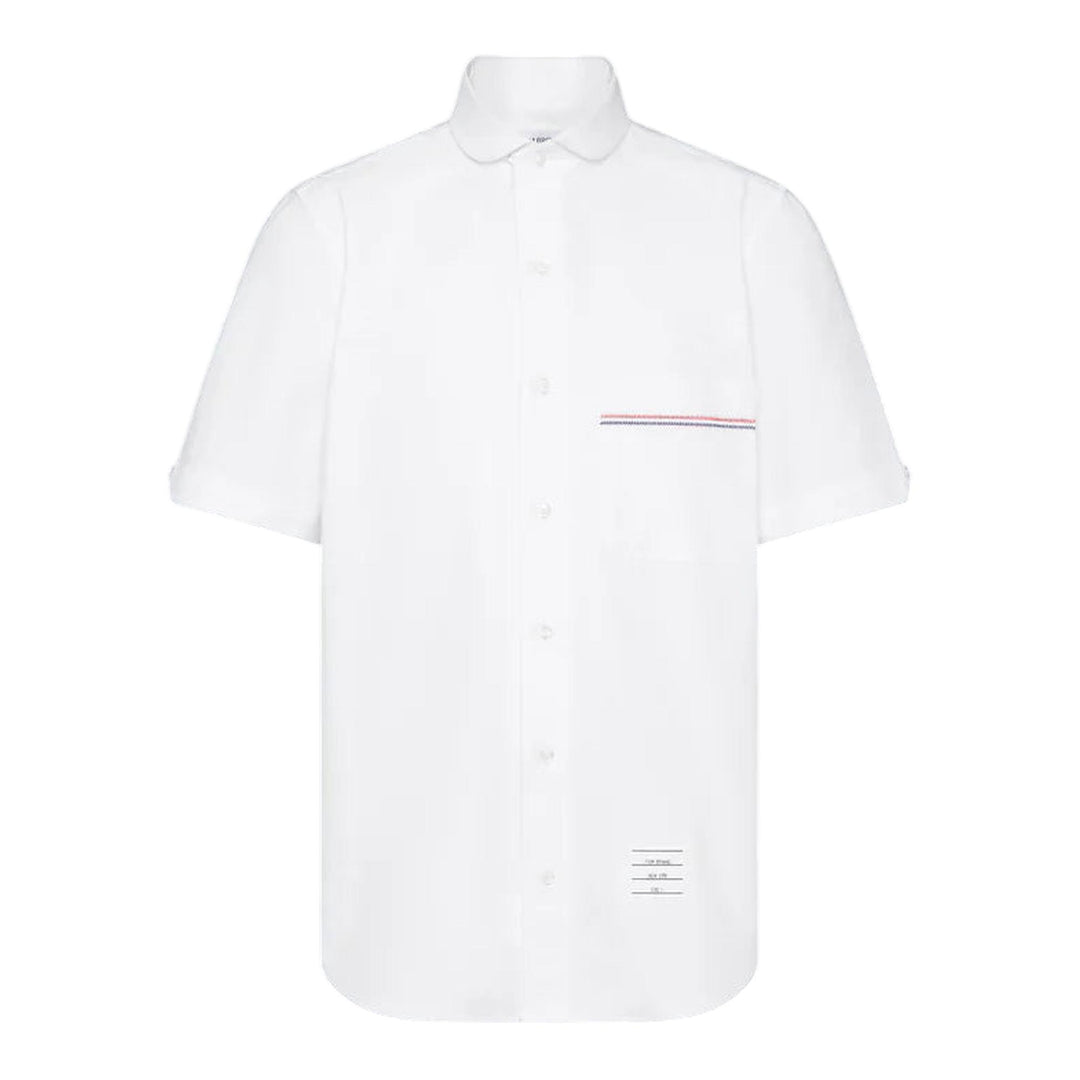 Club21 - Thom Browne - Rwb Embroidery Short Sleeve Shirt Men - SHIRTS - White