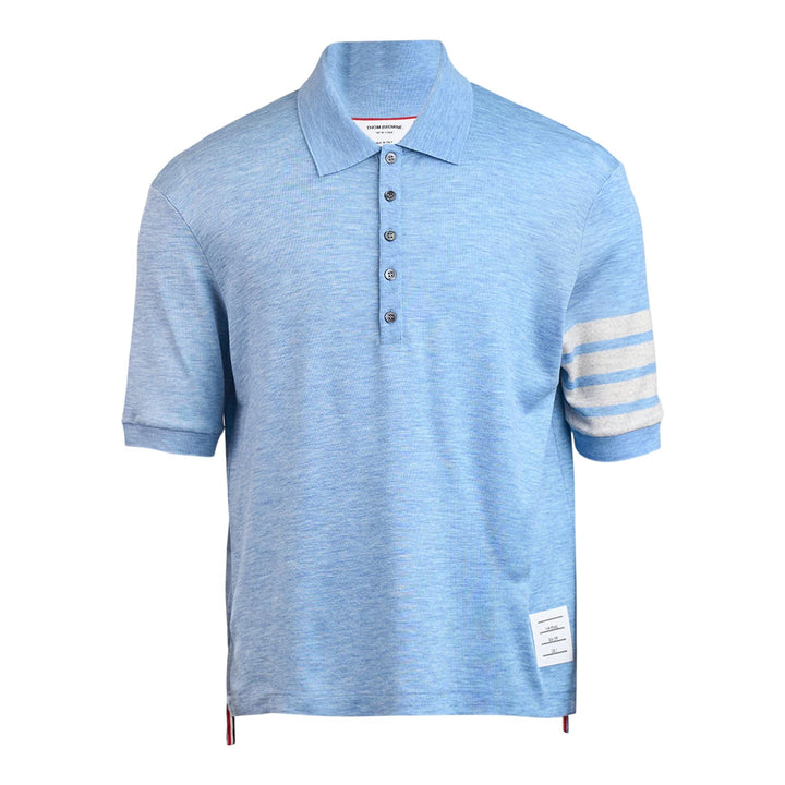 Club21 - Thom Browne - Short Sleeve Rib Cuff Polo - POLOS - Light Blue