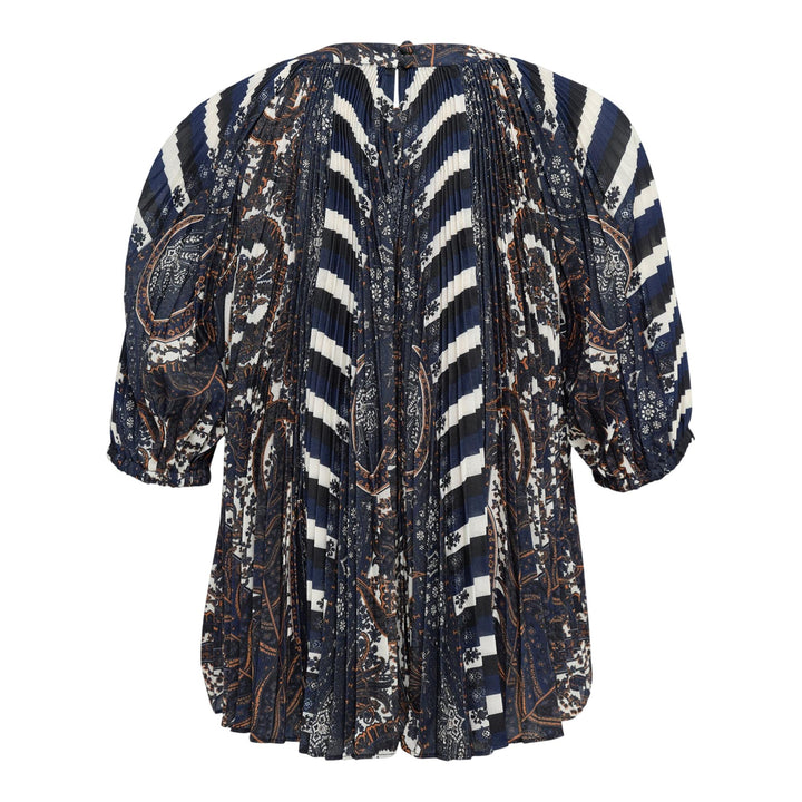 Club21 - Ulla Johnson - Dafne Pleated Short Sleeve Blouse - BLOUSES - Black