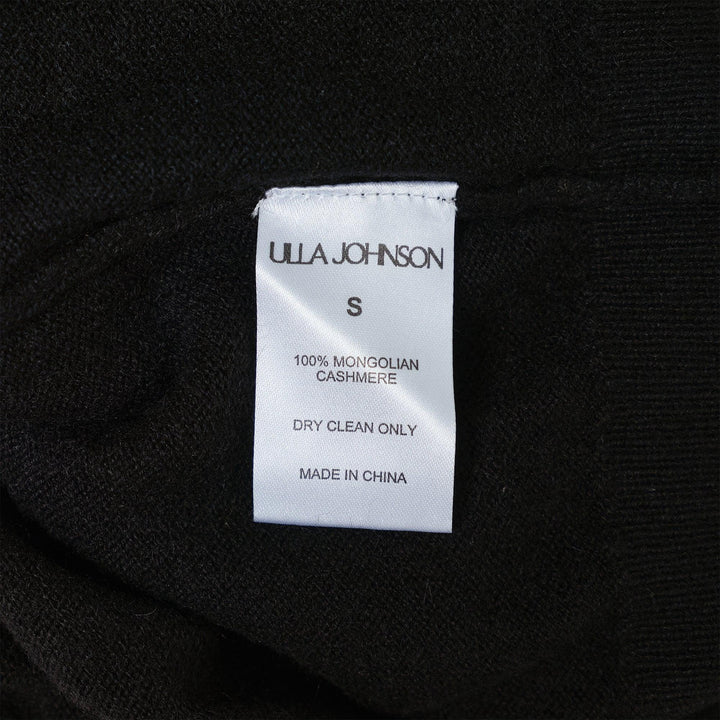 Club21 - Ulla Johnson - Liv Embroidered Cashmere Short Sleeve Knit Top - KNIT TOPS - Black