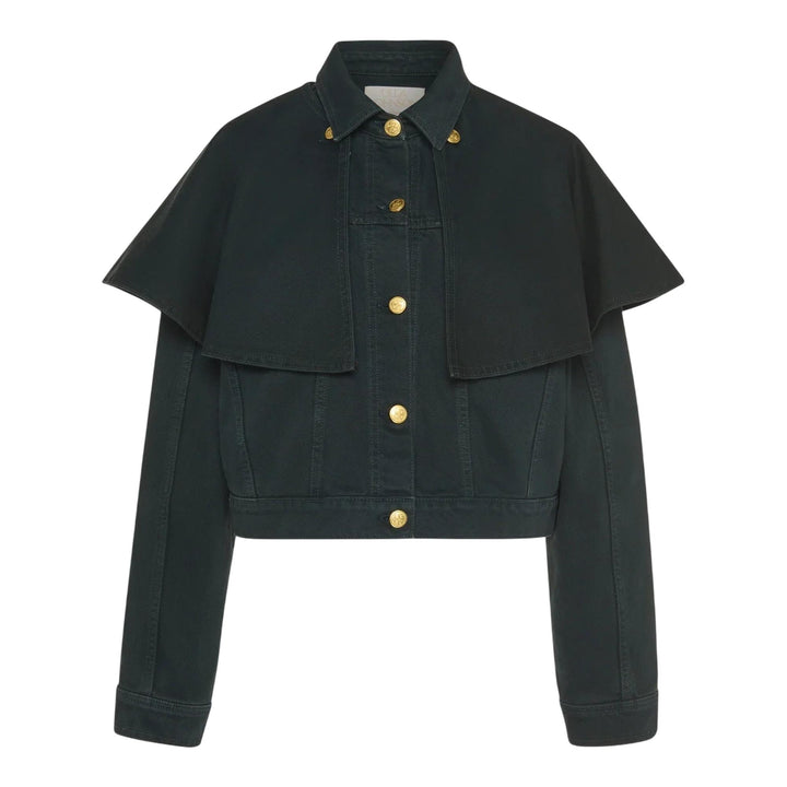 Club21 - Ulla Johnson - The Agata Denim Cape Jacket - BLOUSON - Green