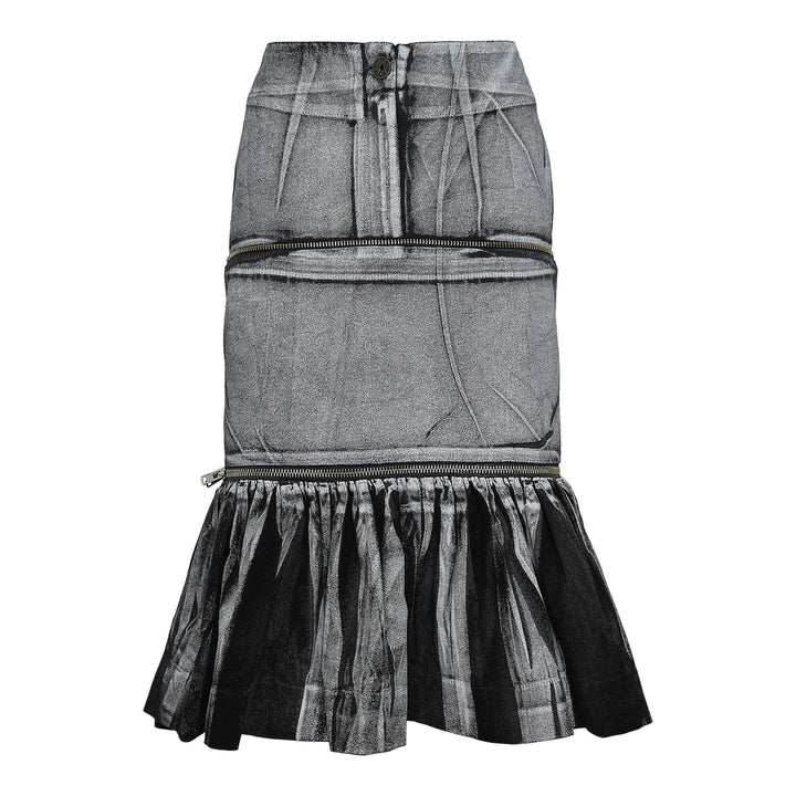 Club21 - VAQUERA - Women Painted Workwear Skirt - SKIRTS - Black