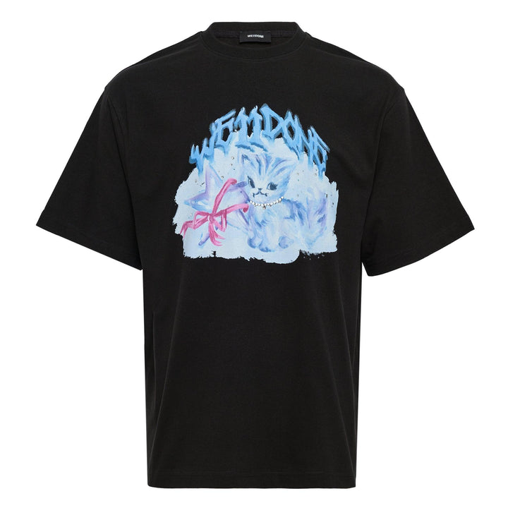 Club21 - We11done - Black Watercolor Monster T-Shirt - TEES - Black