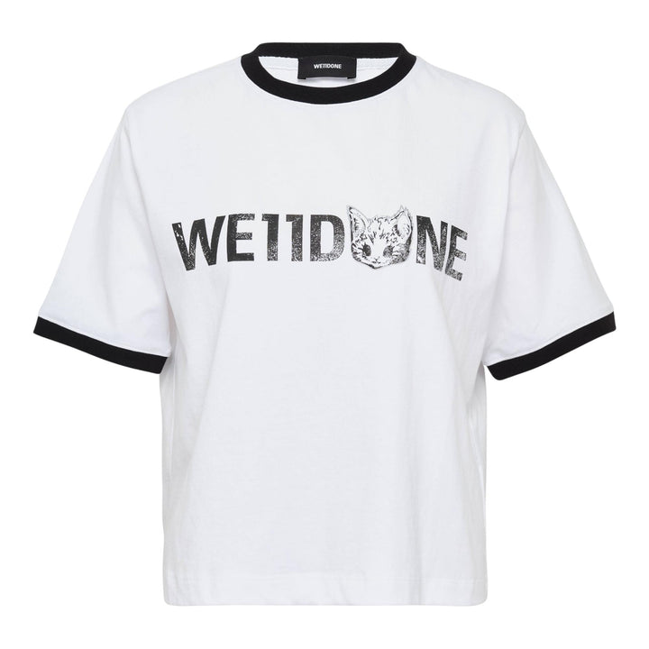 Club21 - We11done - Black Womens Amber Logo Cropped Tee - TEES - Black