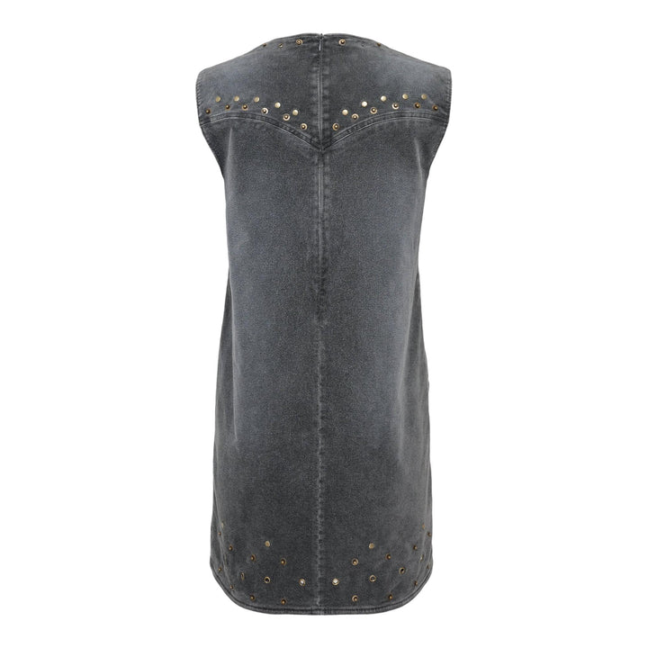 Club21 - We11done - Charcoal Womens Washed Velvet Mini Dress - WOVEN DRESSES - Charcoal