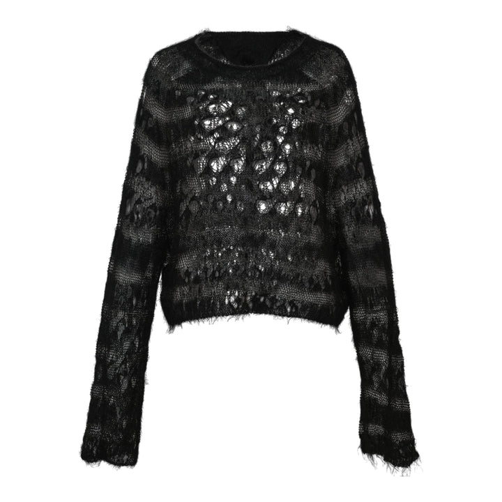Club21 - Y's - Wole Design Mohair Knited Short Pullover - KNIT TOPS - Black