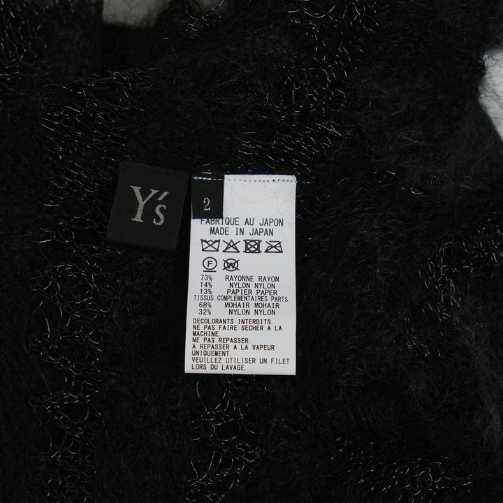 Club21 - Y's - Wole Design Mohair Knited Short Pullover - KNIT TOPS - Black