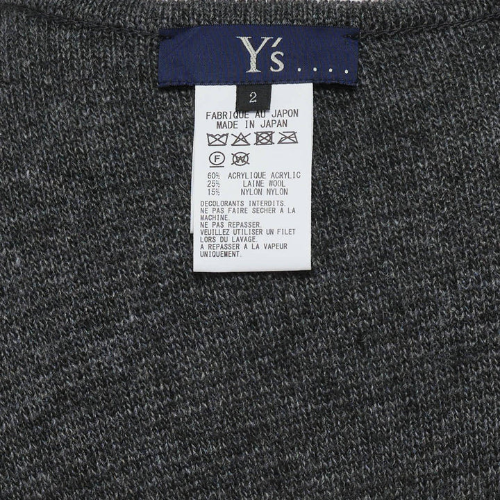 Club21 - Y's - Wool Brend Arranged Knit Top - KNIT TOPS - Charcoal