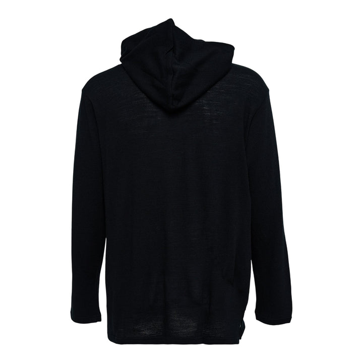 Club21 - Yohji Yamamoto - Henley Neck Hood T - SWEATSHIRTS - Black