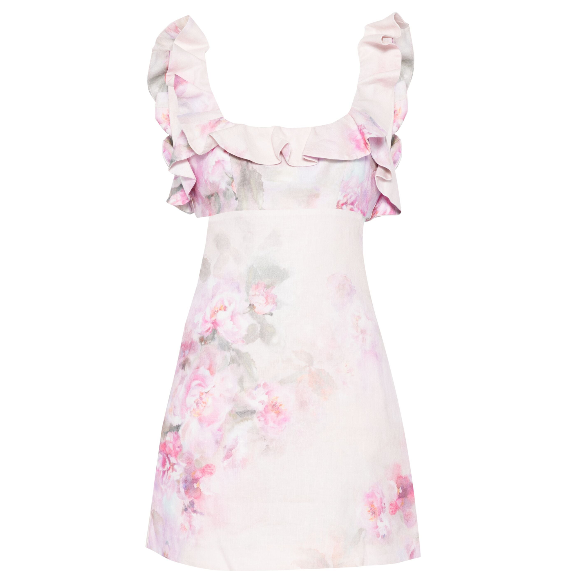 zimmermann crush buttoned mini dress Crush Frill Mini Dress – Club21.com