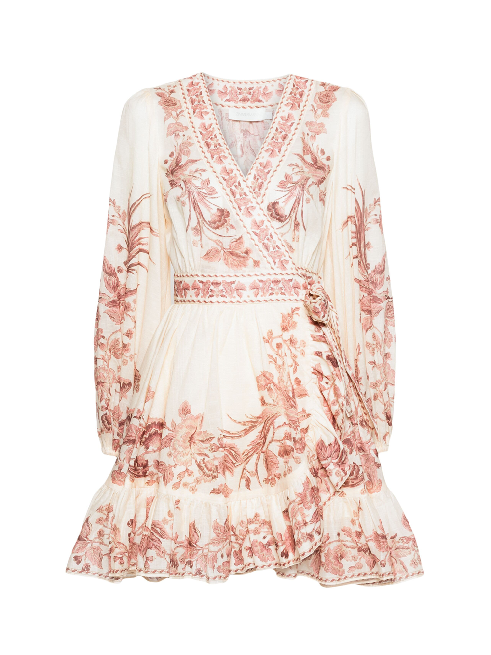 strapless open back dress Zimmermann Silk Wrap Mini Dress Blush