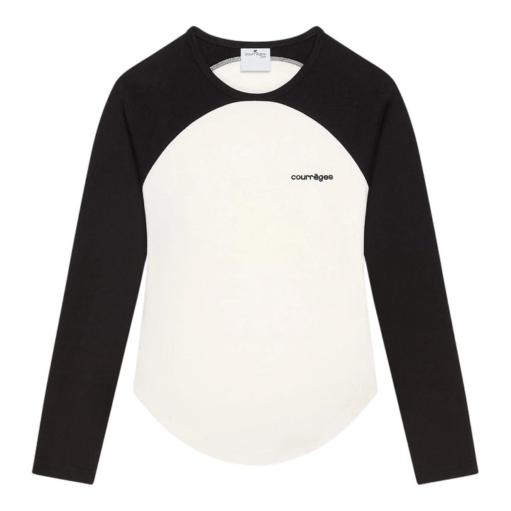 Club21 - courreges - Circle Contrast Long Sleeve T-Shirt - TEES - White