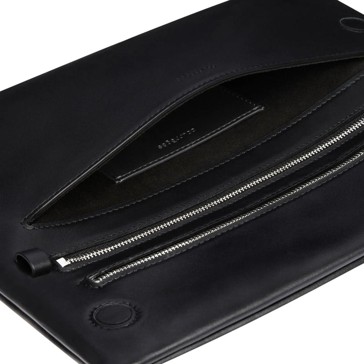 Club21 - courreges - Cuff Leather Clutch - HANDBAGS - Black