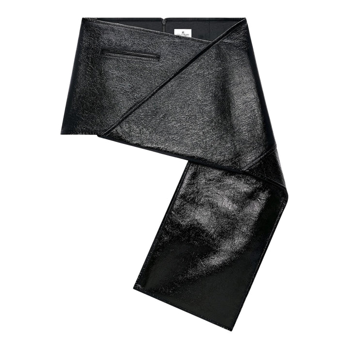 Club21 - courreges - Fold Vinyl Mini-Skirt - SKIRTS - Black