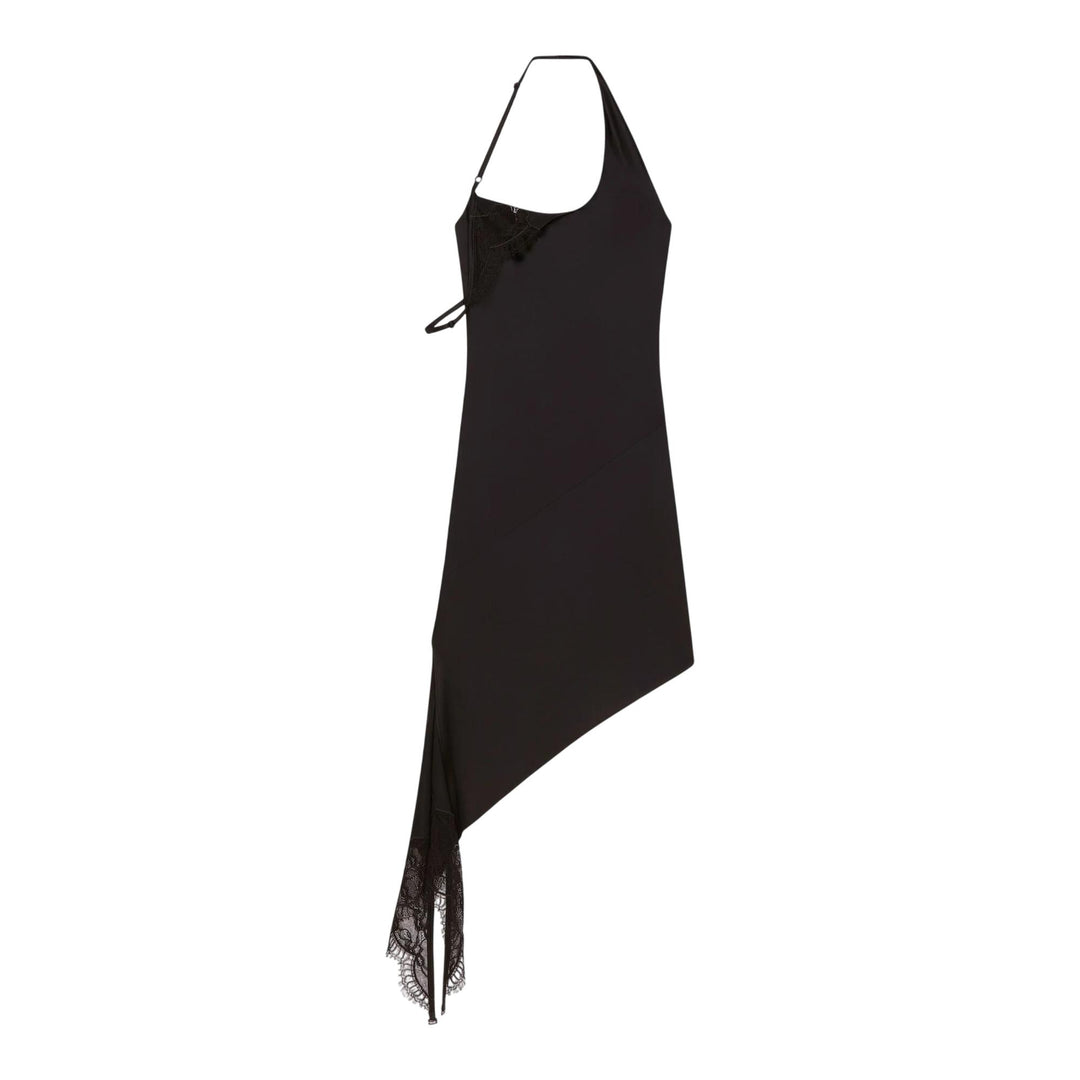 Club21 - courreges - Undressed Lace Satin Dress - WOVEN DRESSES - Black
