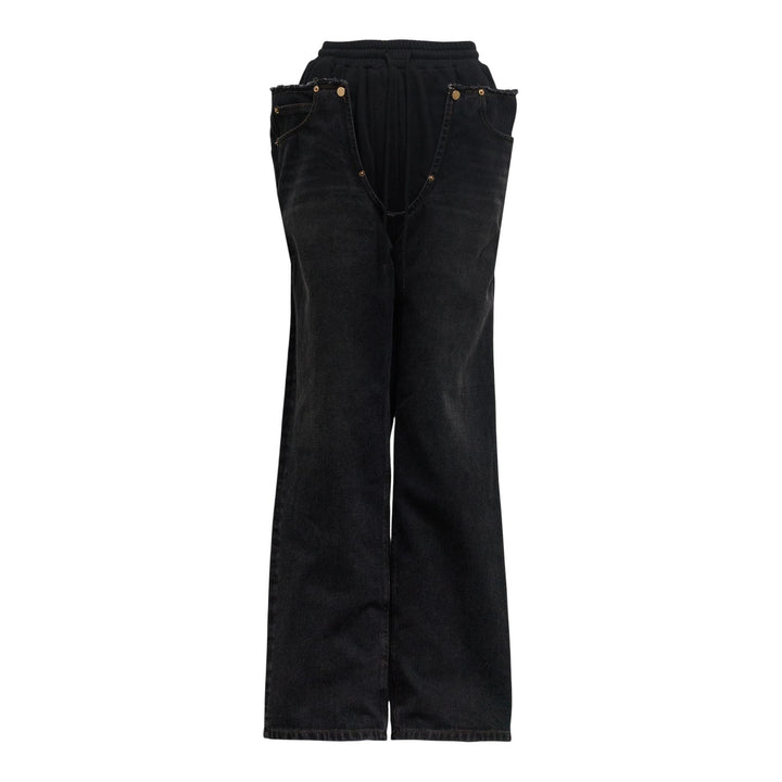 Club21 - pushBUTTON - Black Blooming Layer Jersey Jeans - JEANS - Black