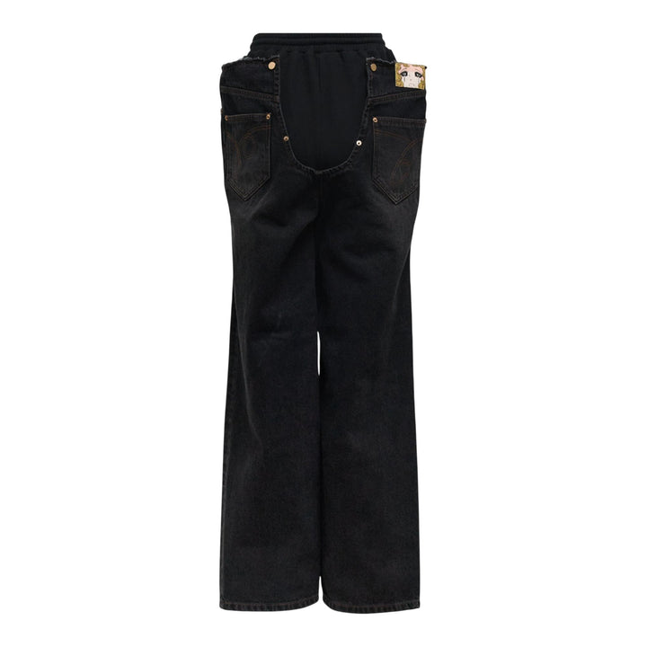 Club21 - pushBUTTON - Black Blooming Layer Jersey Jeans - JEANS - Black