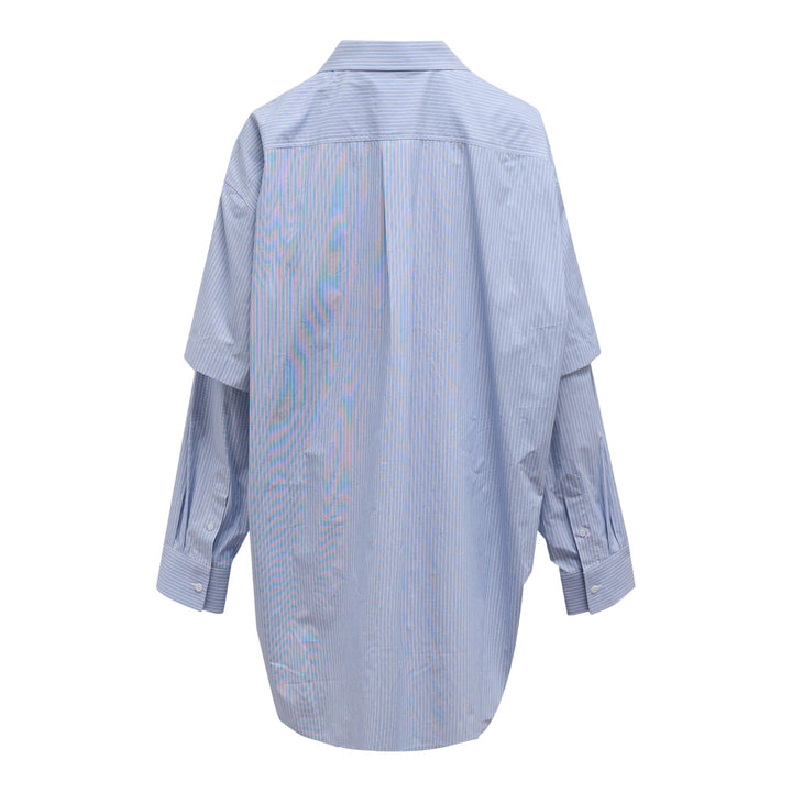 Club21 - pushBUTTON - Blue Stripe Layered Shirt Dress - BLOUSES - Blue