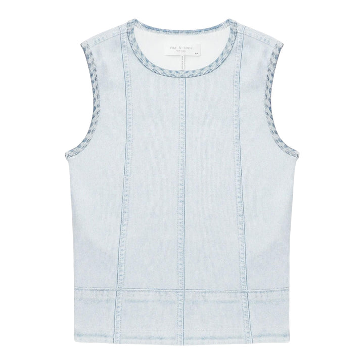 Club21 - rag & bone - Miramar Rib Muscle Tank Top - TANK TOPS - Light Blue