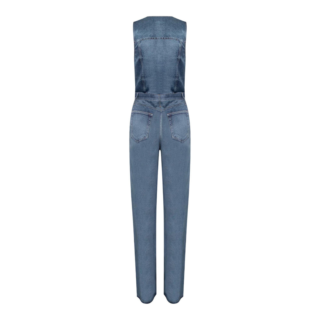 Club21 - rag & bone - Miramar Satin Sleeveless Jumpsuit - JUMPSUITS - Denim