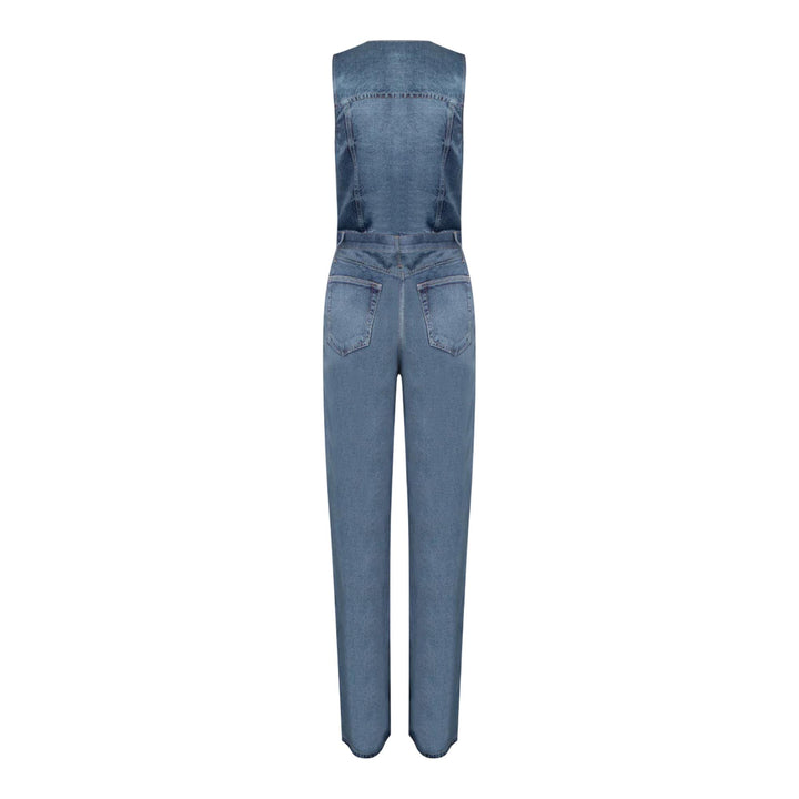 Club21 - rag & bone - Miramar Satin Sleeveless Jumpsuit - JUMPSUITS - Denim