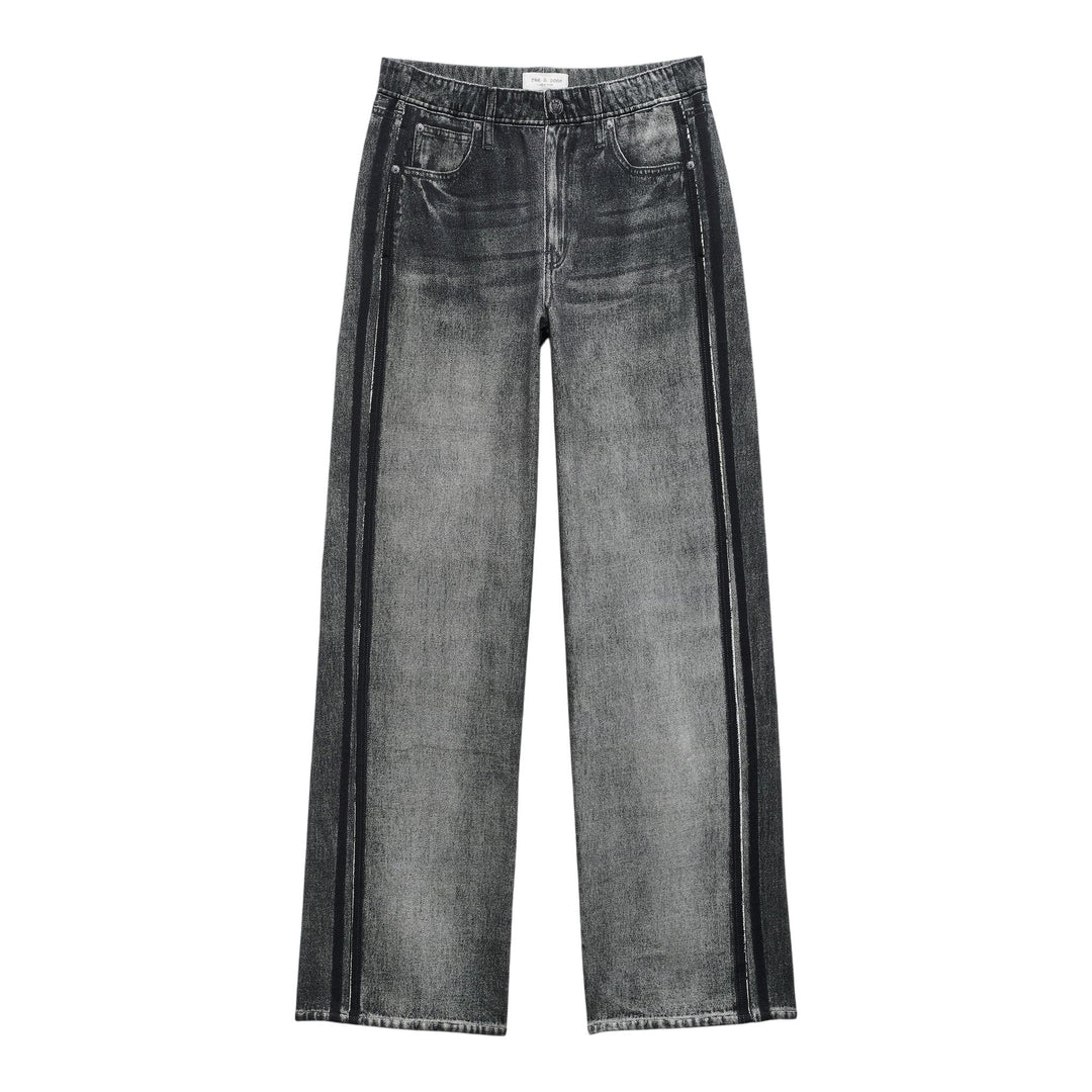 Club21 - rag & bone - Miramar Wide Leg Track Pant - JEANS - Black