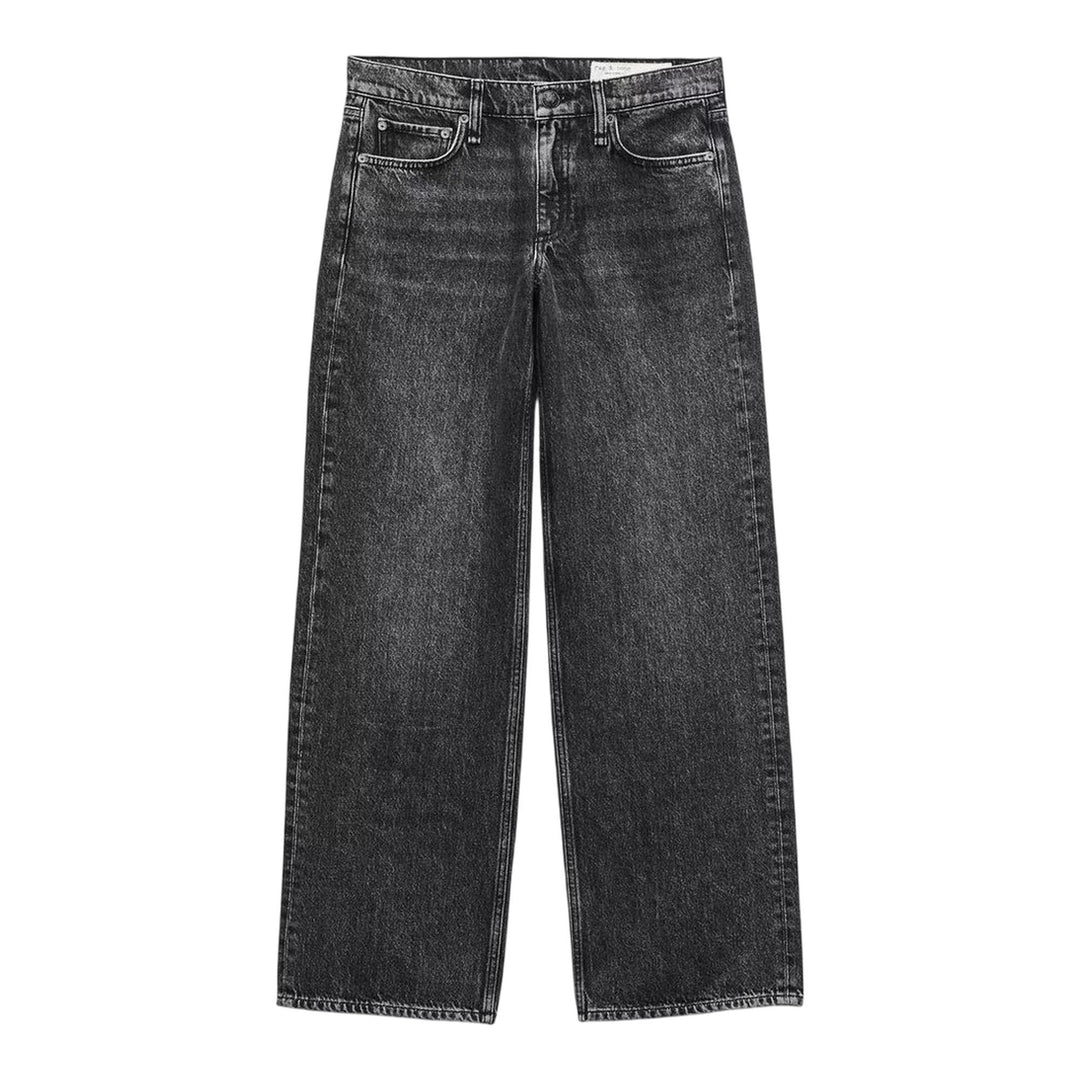 Club21 - rag & bone - Saige Low-Rise Full Relaxed Straight Jeans - JEANS - Black