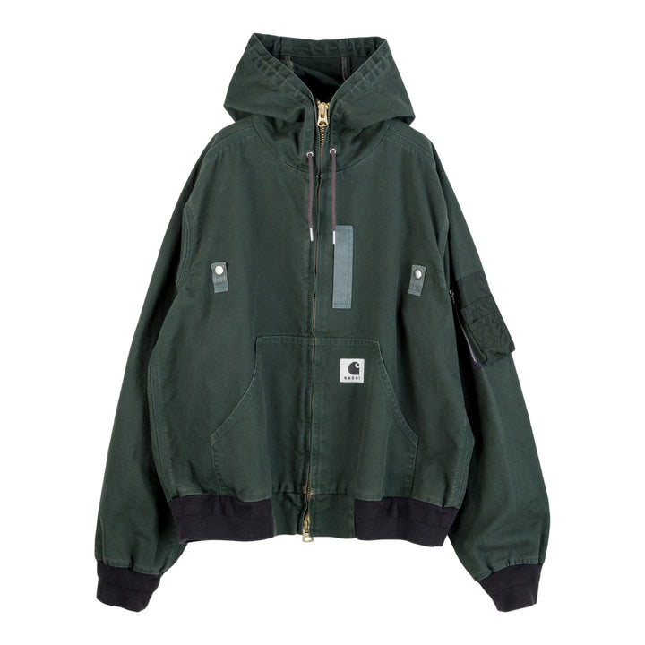 Club21 - sacai X Carhartt WIP - Carhartt WIP Washed Duck Hooded Blouson - SWEATSHIRT - Green