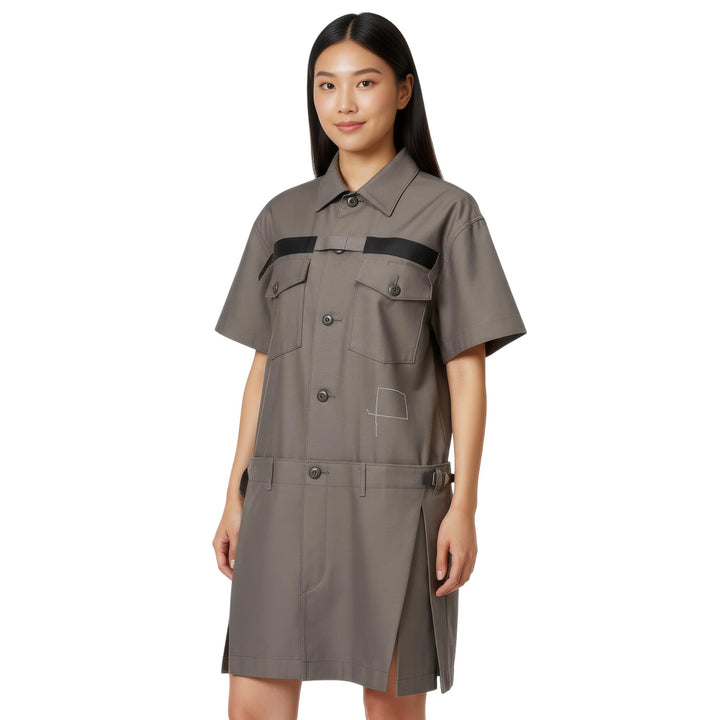 Club21 - sacai x WTAPS - WTAPS Cotton Back Satin Dress Women - WOVEN DRESSES - Natural
